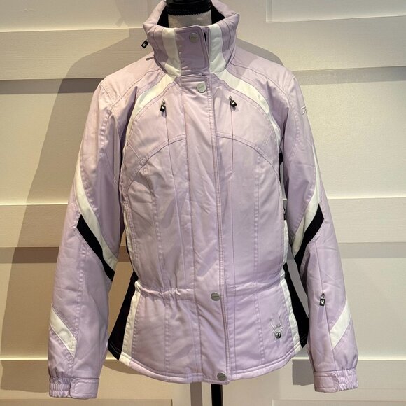 SPYDER - fitted ski jacket - soft lilac with black and white accents - size 8 - Picture 1 of 9
